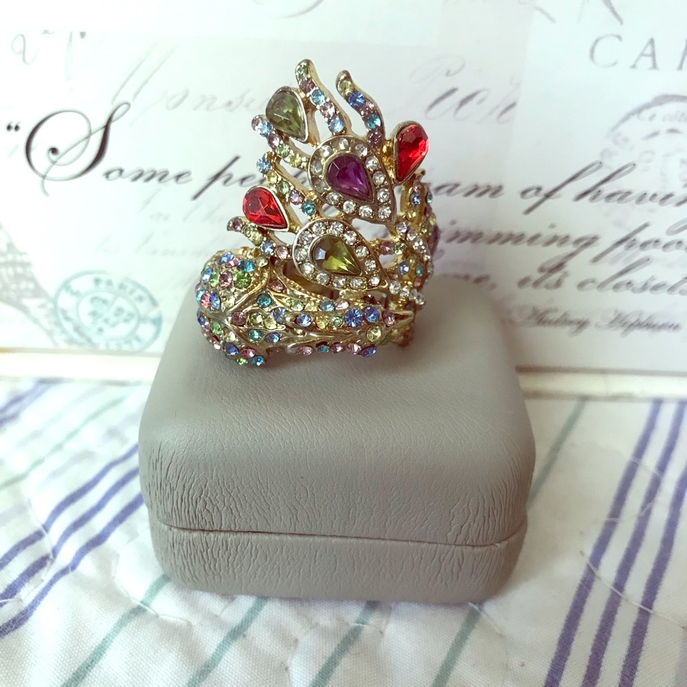 Peacock statement ring
